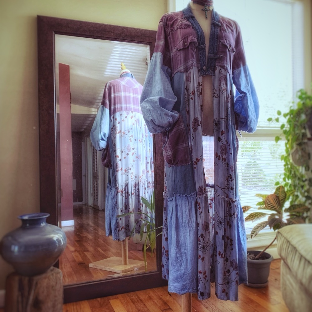 OOAK 1X patchwork Duster handmade upcycled romantic country chic cowgirl duster